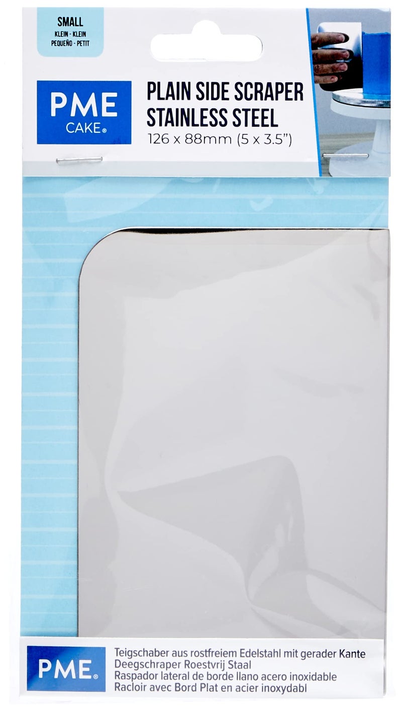 PME Plain Stainless Steel Side Scraper for Cake Decorating 5 x 3.5-inches - Image 2
