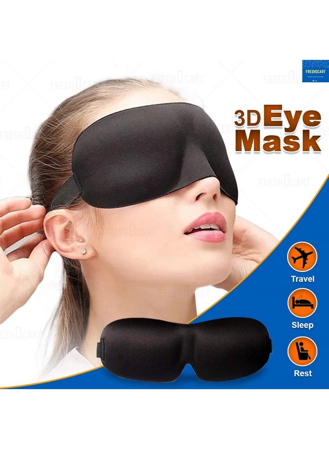FreshDcart Blind Sleeping Eye Mask Slip Night Sleep Eye Black 3D Cotton Cover Super Soft & Smooth Travel Masks For Men Women Girls Boys Kids  - Image 2