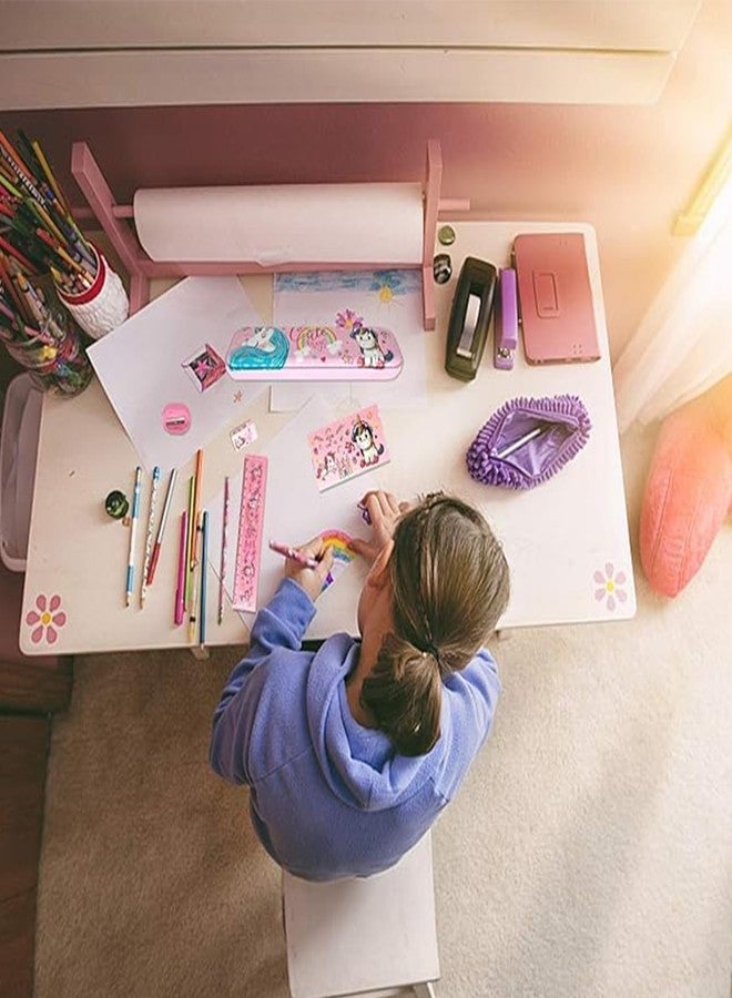MINDFIT Unicorn Combo pack for Kids | Soft Furry Notebook with Stationery Set include Pencil Pouch, Geometry Box, Notepad, Pencil, Eraser, Sharpener for Unicorn Lover | ideal for gifting - Image 4