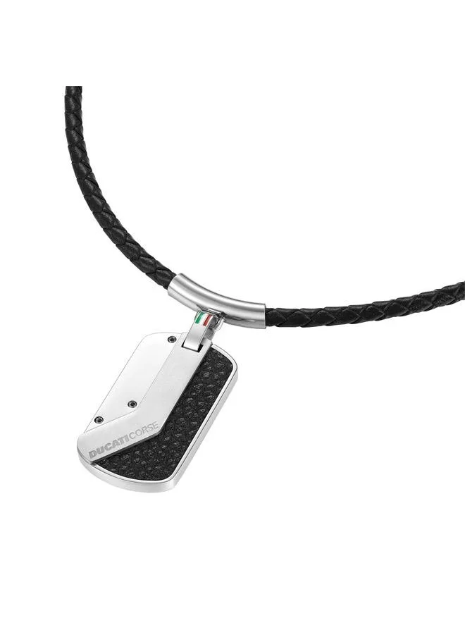 دوكاتي كورس Sfida Black Braided Leather Gents Necklace