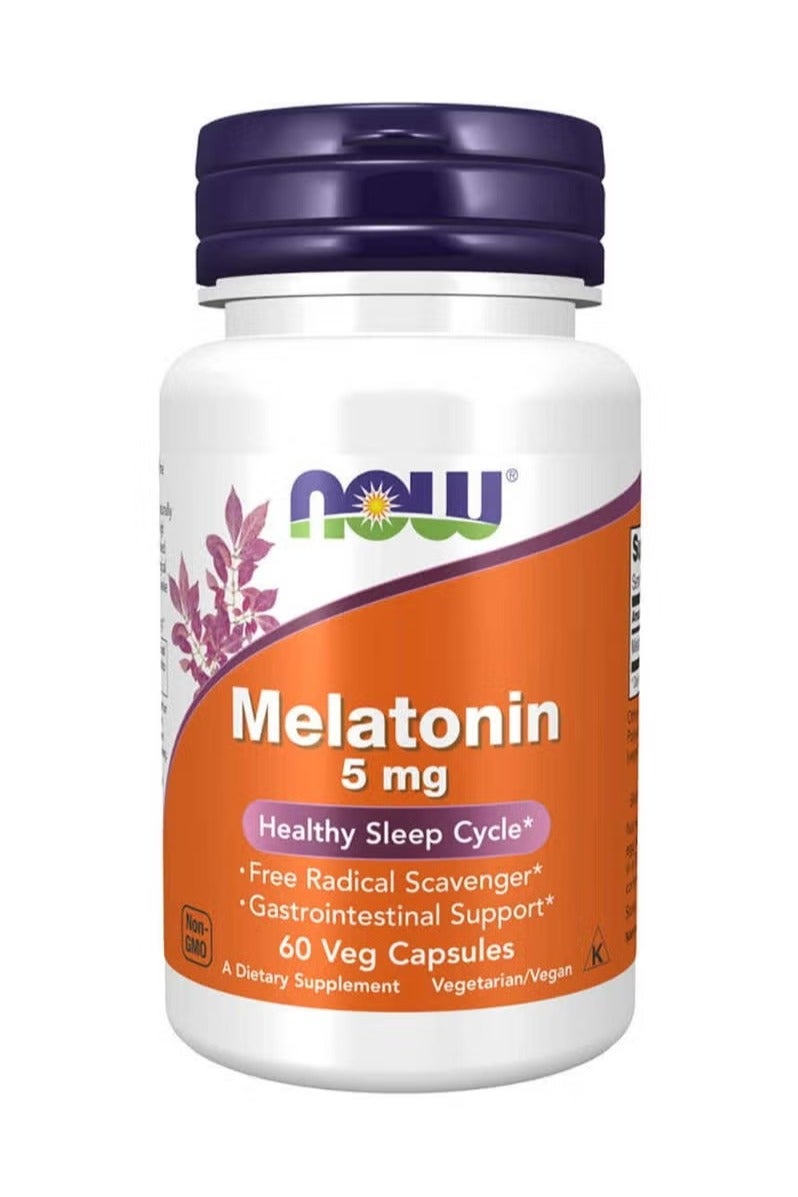 now كبسولات ميلاتونين 5 ملغ (للنوم الصحي) 60 حبة