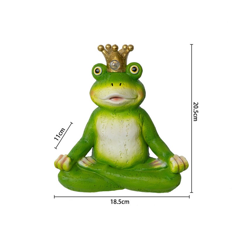 Solar Yoga Frog Sculpture Decor for Outdoor Garden Villa Waterproof Resin Craft Ornament - Image 2