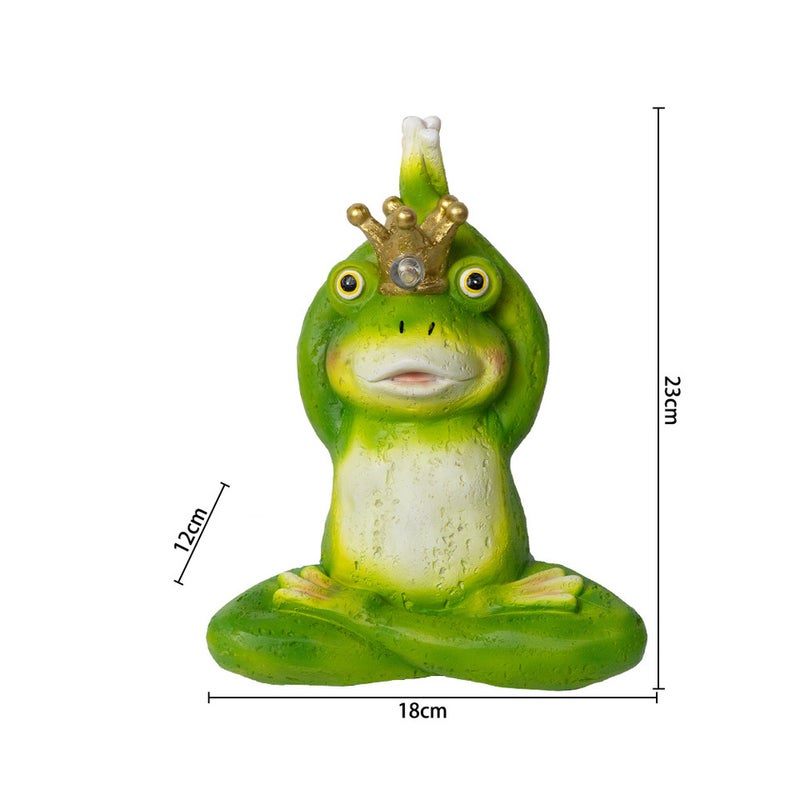 Solar Yoga Frog Sculpture Decor for Outdoor Garden Villa Waterproof Resin Craft Ornament - Image 1