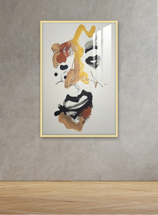 ماركتنا لوحة جدارية120×80سم مع برواز ذهبي وطبقة اكريلك شفاف بتصميم تجريدي - Image 1