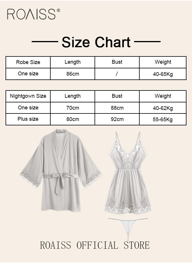 2-Piece Set of Women Pajamas with V-Neck Design Women Home Wear Set Same Color Outer Robe and Lace Element Nightgown - pzsku/Z34B05309835ADD003AC2Z/45/_/1699694028/a136fe15-2ea0-48cb-93fd-58b04ffeb951