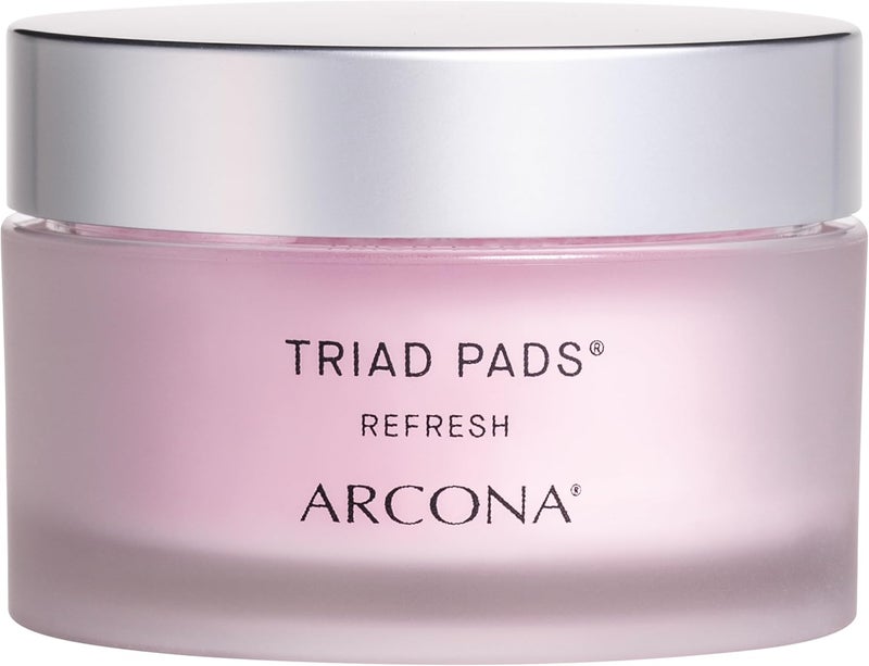 ARCONA Triad Pads  Cold Processed Cranberry and Rice Toner Brightening Toner Pads for Face 45 Facial Toner Pads Made in The USA