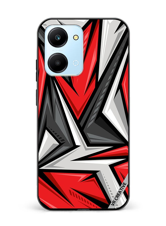 VR CREATIVE Protective Case Cover For Honor Play7T Texture Sports Racing Style Red Color Design Multicolour - Image 1