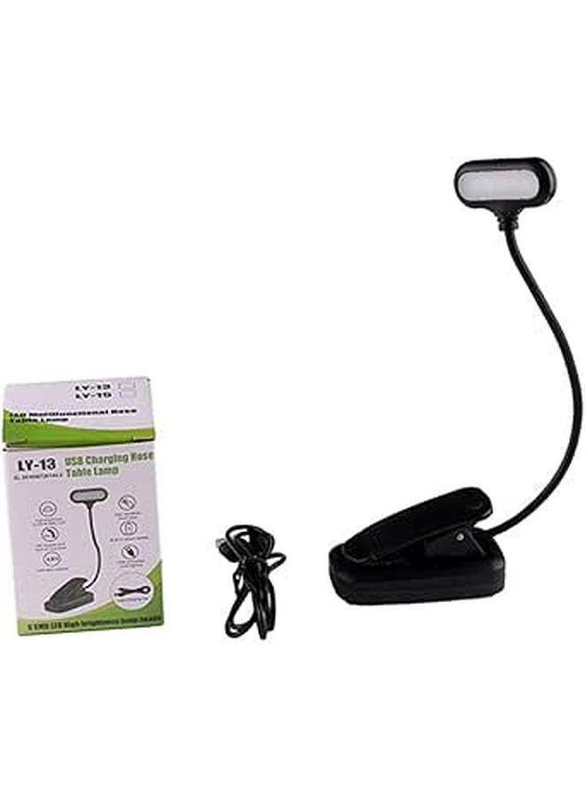 Adjustable USB Clip On Reading Light LED Desk Lamp For Study In Dark - Image 1