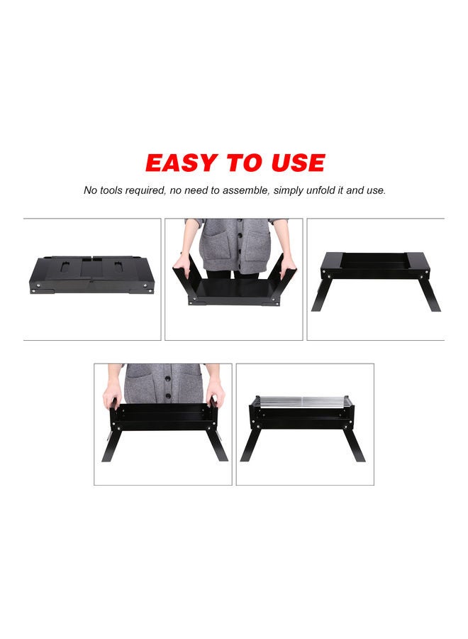 إسكدنيا شواية فحم محمولة قابلة للطي أسود - Image 3