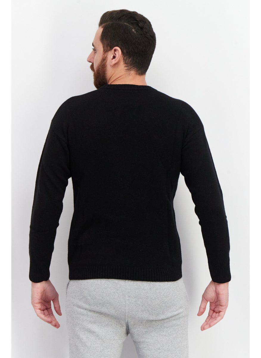 Bel-Air Athletics Men Sportswear Fit Long Sleeves Training Sweater, Black  - Image 3