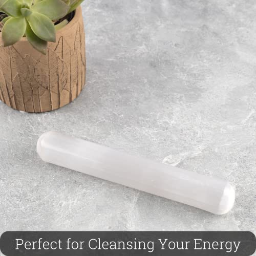 WISH WELL Selenite Crystal Wand – 6” Selenite Wand– Mined and Crafted in Morocco – Ideal for Cleansing and Recharging Healing Stones, Meditation, Reiki, Protection and Home Decor - Image 5