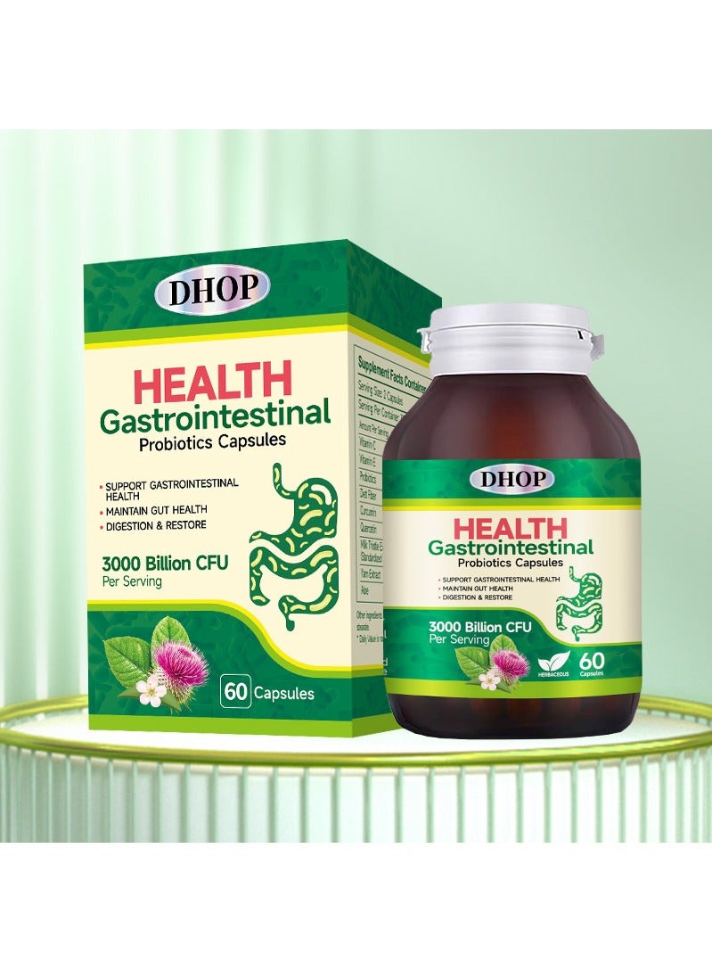 DHOP Health Gastrointestinal Probiotics Capsules 3000 Billion CFU Digestive Health and Immune System Health 60 Capsules - Image 3