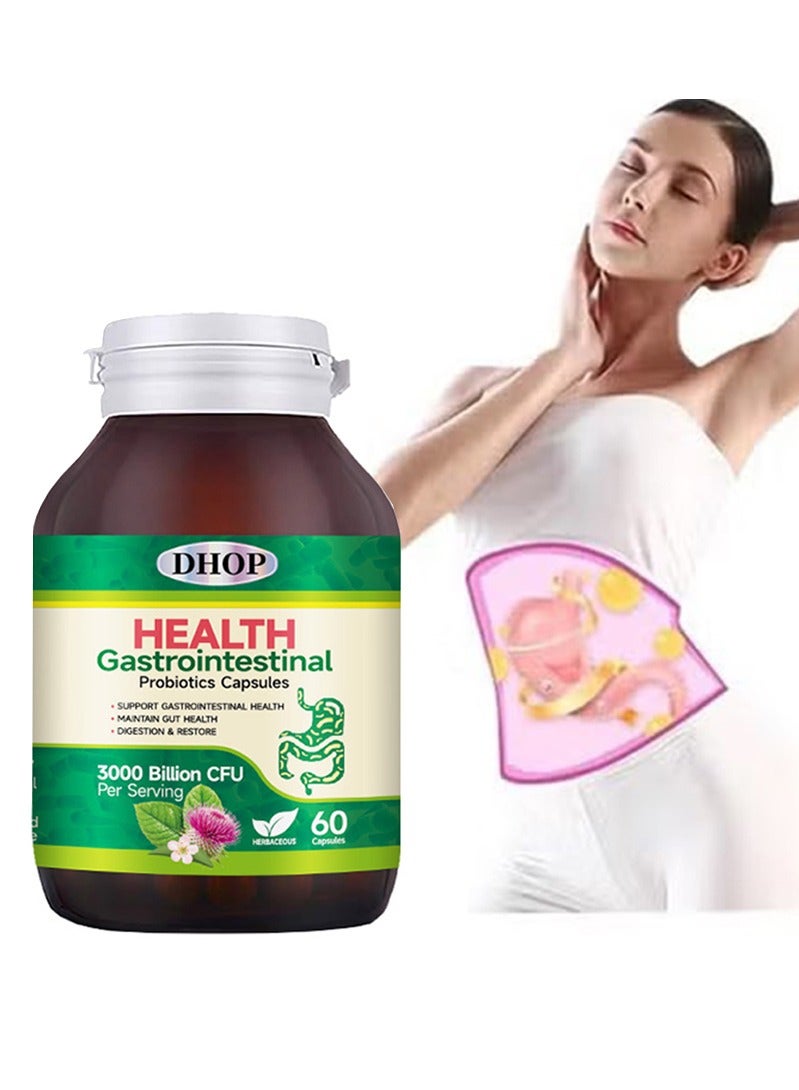 DHOP Health Gastrointestinal Probiotics Capsules 3000 Billion CFU Digestive Health and Immune System Health 60 Capsules - Image 2