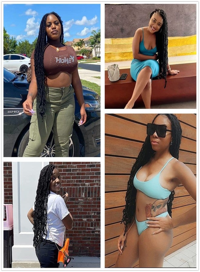 ديزاير4 هير وصلات شعر كروشيه ناعمة بطول 30 بوصة، 7 عبوات، وصلات شعر صناعية جديدة من نوع فو لوكس، وصلات شعر غوديس لوكس جاهزة للتركيب، وصلات شعر كروشيه صناعية خفيفة الوزن للغاية للنساء ذوات البشرة السمراء (30 بوصة، 7 عبوات، 1b) - Image 5