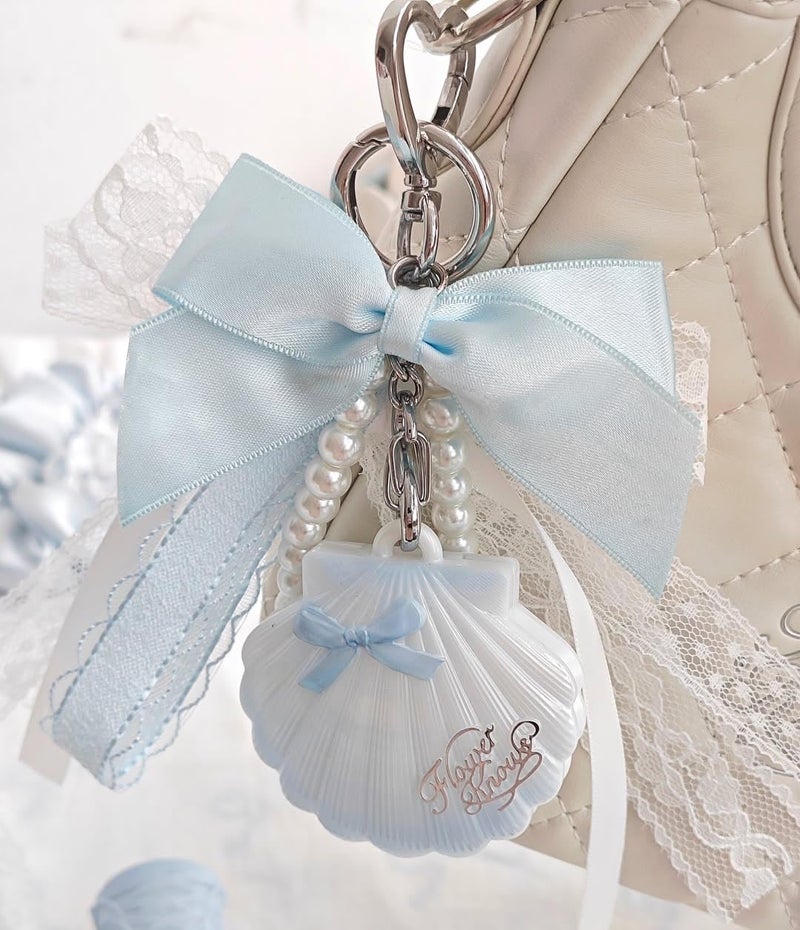 Flower Knows Shell's Jewel Highlighter Balm,Cute Bag Charm Keychain,Glitter Pearly Highlighter Makeup,Natural Glow Finish,Long Lasting Face Illuminator,Gift for Women,Girls,0.11 oz(Blue Tears) - Image 5