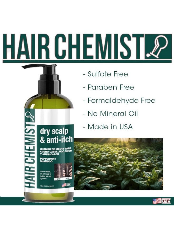 هير كيمست شامبو النعناع من هير كيميست لفروة الرأس الجافة وتخفيف الحكة، 33.8 أونصة - تركيبة مغذية تهدئ فروة الرأس الجافة والمتهيجة، شامبو خالٍ من الكبريتات مصنوع من مكونات طبيعية - Image 5