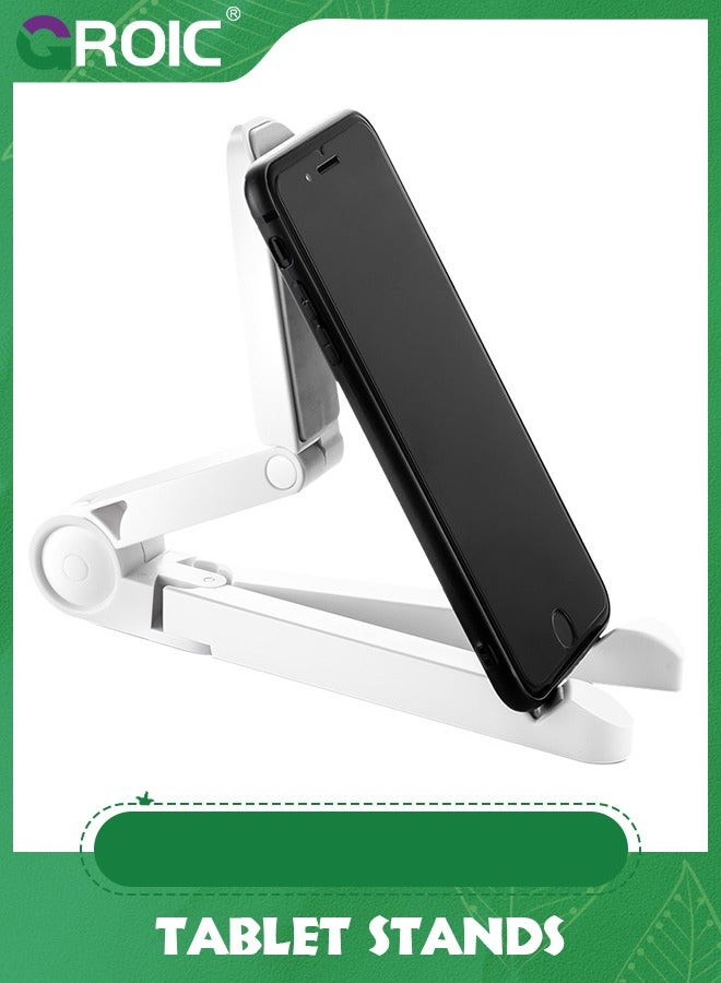 GROIC White Universal Tablet Stand Holder, Adjustable Portable Foldable Multi-Angle Non-Slip Phone Holder Light-Weight, Compatible with 7 to 10.2 Inches Most Tablets, Kindle Fire and Smart Phones  - Image 1