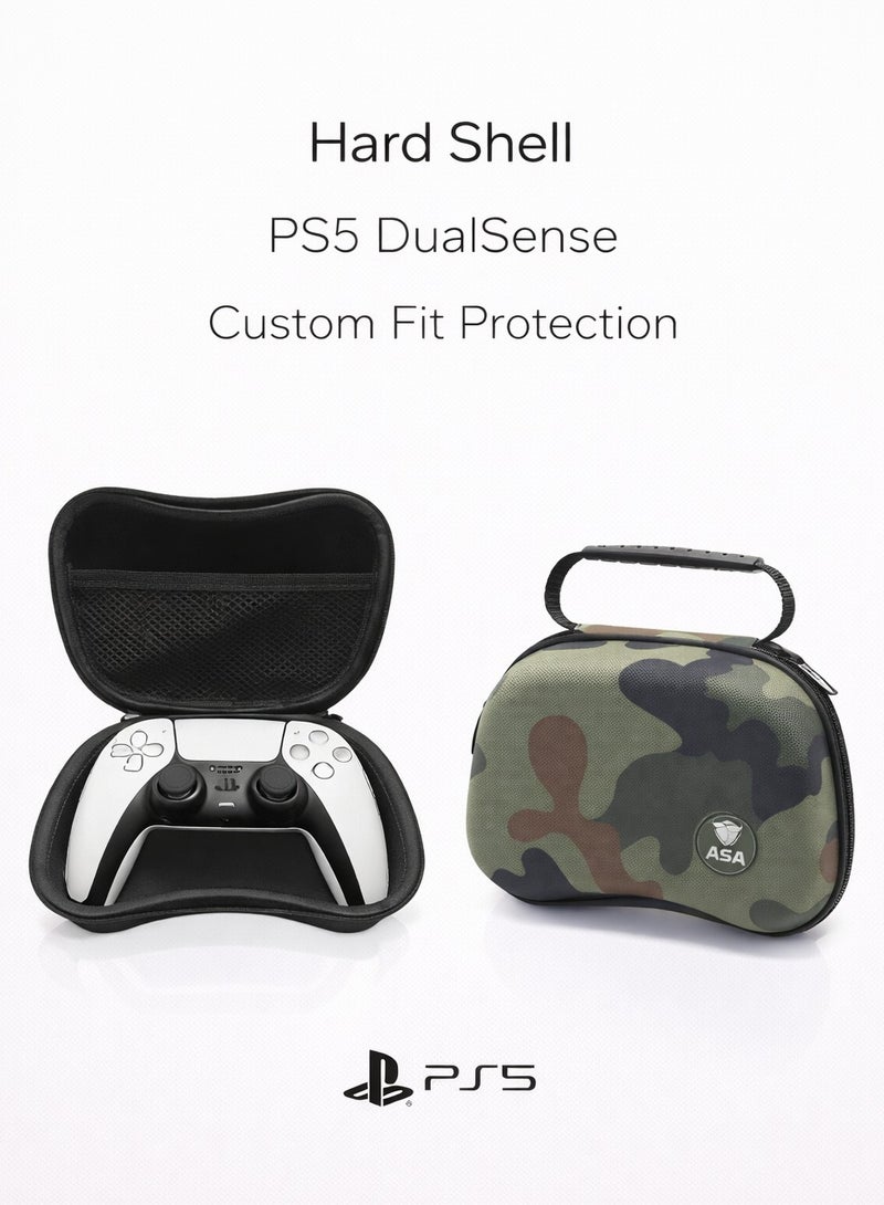 ASA Hard Shell Carrying Case for PS5 DualSense Wireless Controller – Protective EVA Travel Case with Zipper, Handle & Accessory Pocket - Image 1