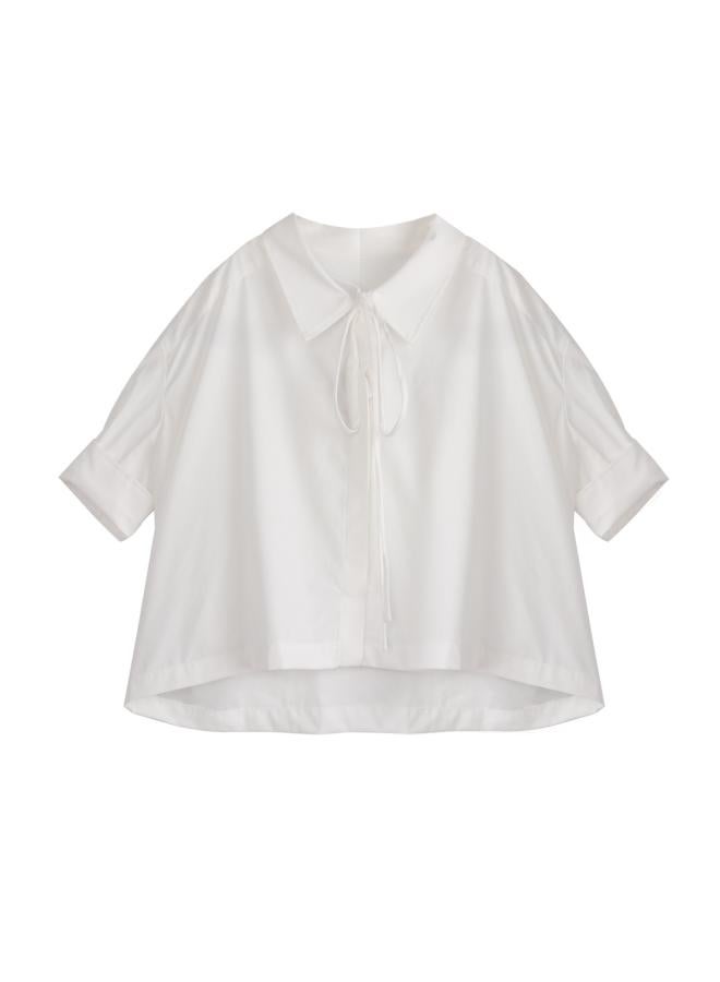 VUELO Shirt Light Luxury White Shirt Women's Lace-up Design Top - Image 1