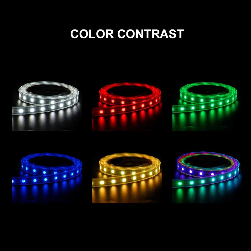 Generic BTF-LIGHTING WS2812B RGB 5050SMD Individual Addressable 3.3FT 60(2x30) Pixels/m Flexible Black PCB Full Color LED Pixel Strip Dream Color IP30 Non-Waterproof Making LED Screen, LED Wall Only DC5V  - Image 2