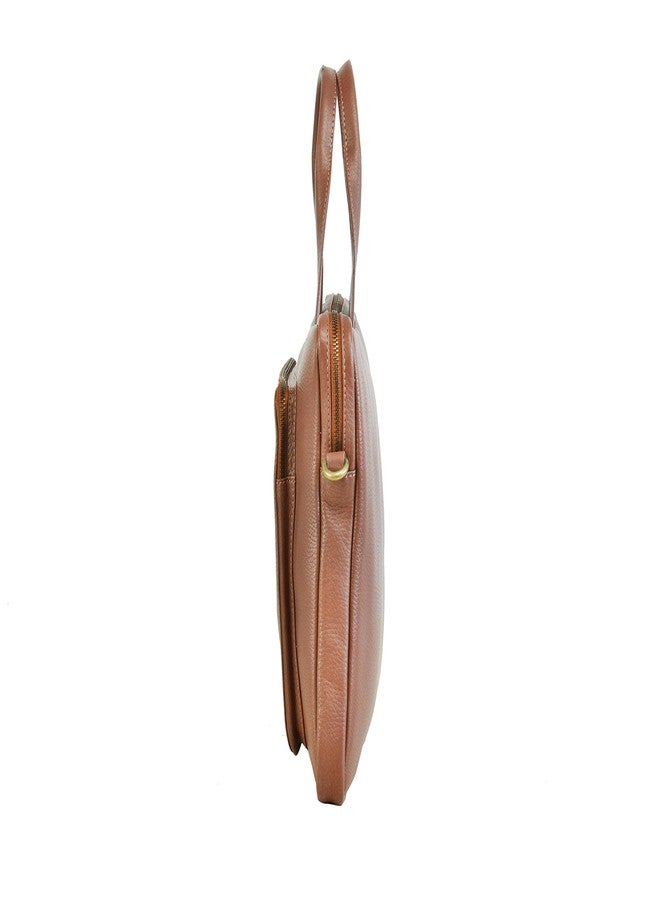 MANDAVA Genuine Leather Brown Unisex Laptop Bag - Image 3