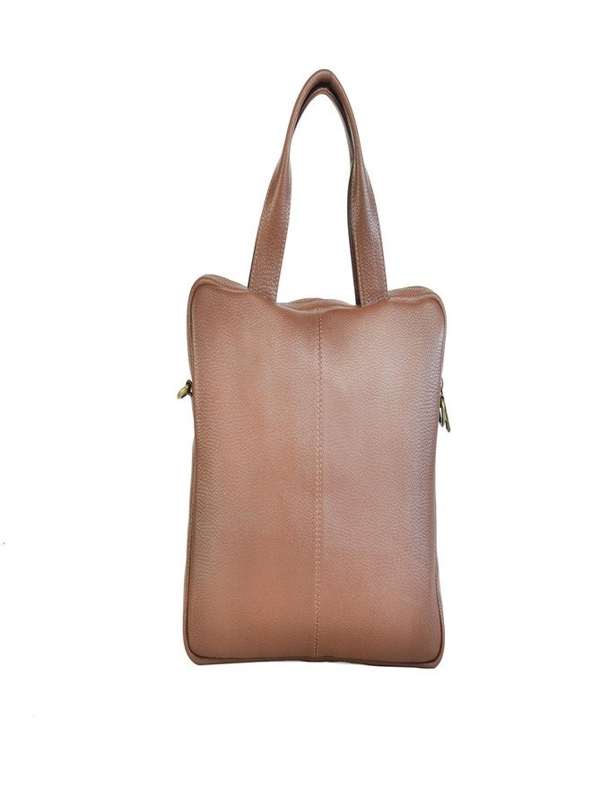 MANDAVA Genuine Leather Brown Unisex Laptop Bag - Image 4