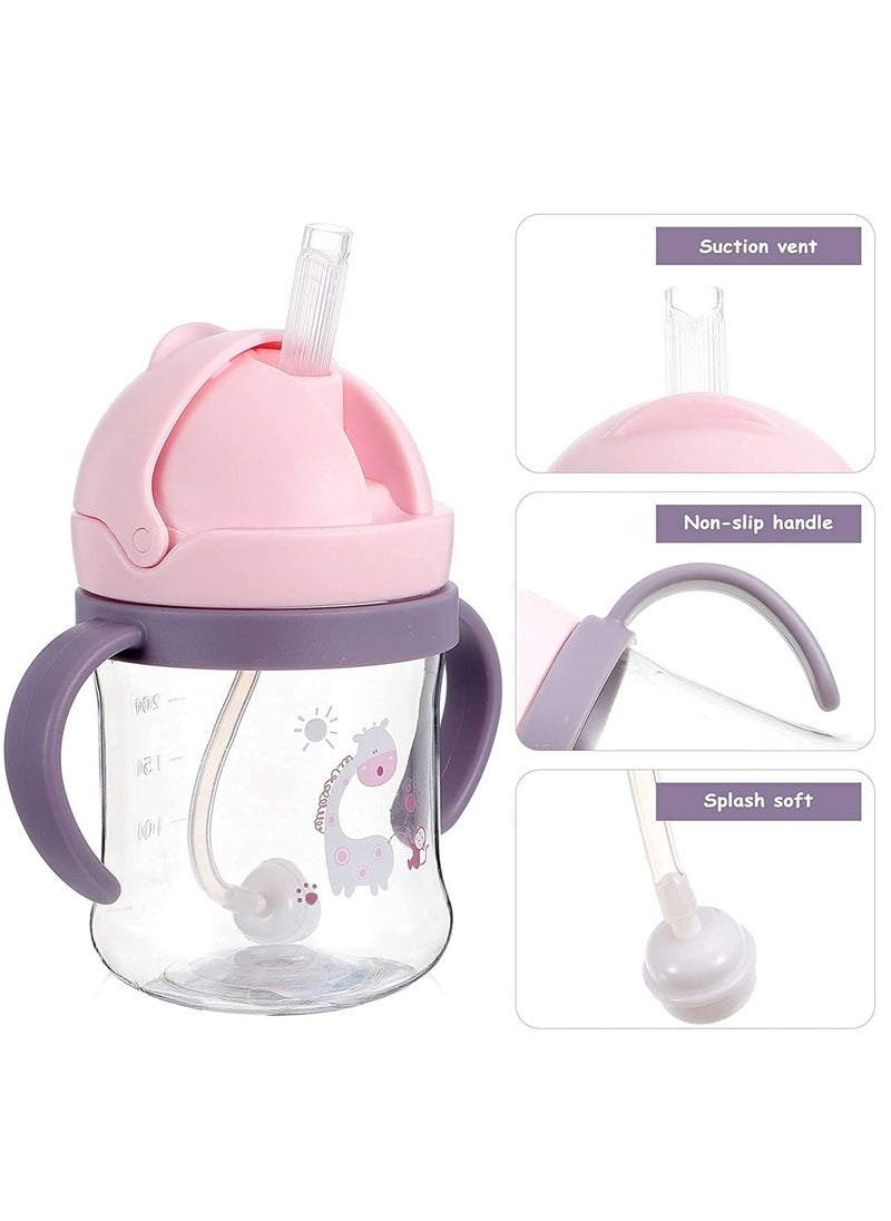 Arabest - 360° Water Leak Proof Weighted Straw Cup With Handle Sippy Cup, Random Pattern - Image 1