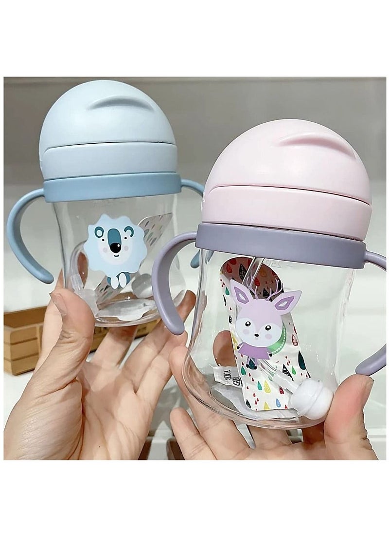 Arabest - 360° Water Leak Proof Weighted Straw Cup With Handle Sippy Cup, Random Pattern - Image 1