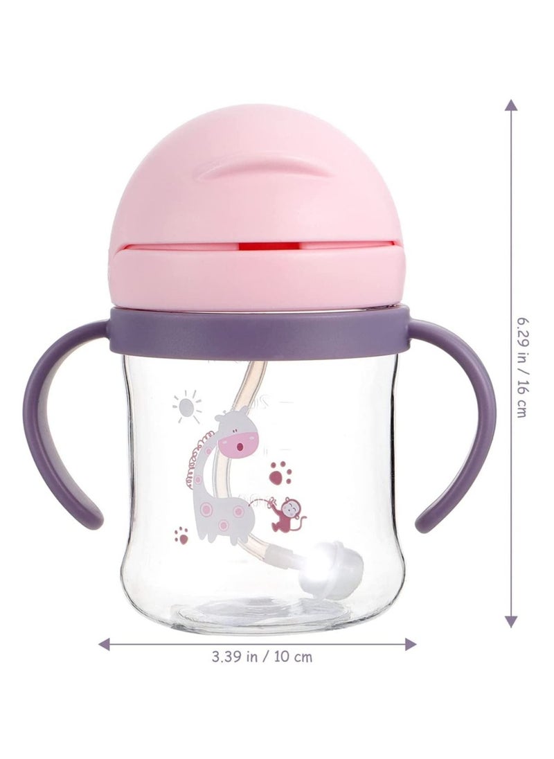 Arabest - 360° Water Leak Proof Weighted Straw Cup With Handle Sippy Cup, Random Pattern - Image 1