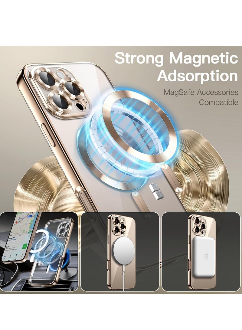 DUSALA Soft Clear Case for iPhone 16 Pro Max 6.9-Inch, Camera Lens Full Protection Compatible with MagSafe Wireless Charging Shockproof Electroplated TPU Phone Cover  Desert Titanium - Image 4