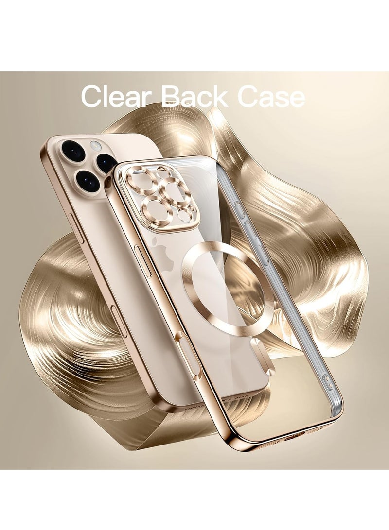DUSALA Soft Clear Case for iPhone 16 Pro Max 6.9-Inch, Camera Lens Full Protection Compatible with MagSafe Wireless Charging Shockproof Electroplated TPU Phone Cover  Desert Titanium - Image 3