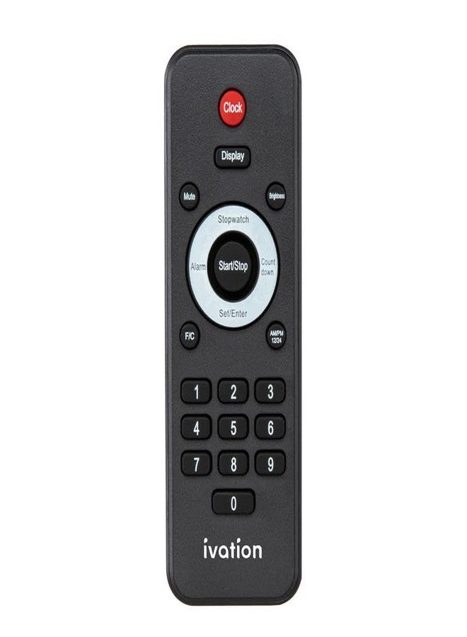 Ivation Replacement Remote Control Large Outdoor Digital LED Clock - Only Compatible with Select Clocks (Not Universal) - Image 1