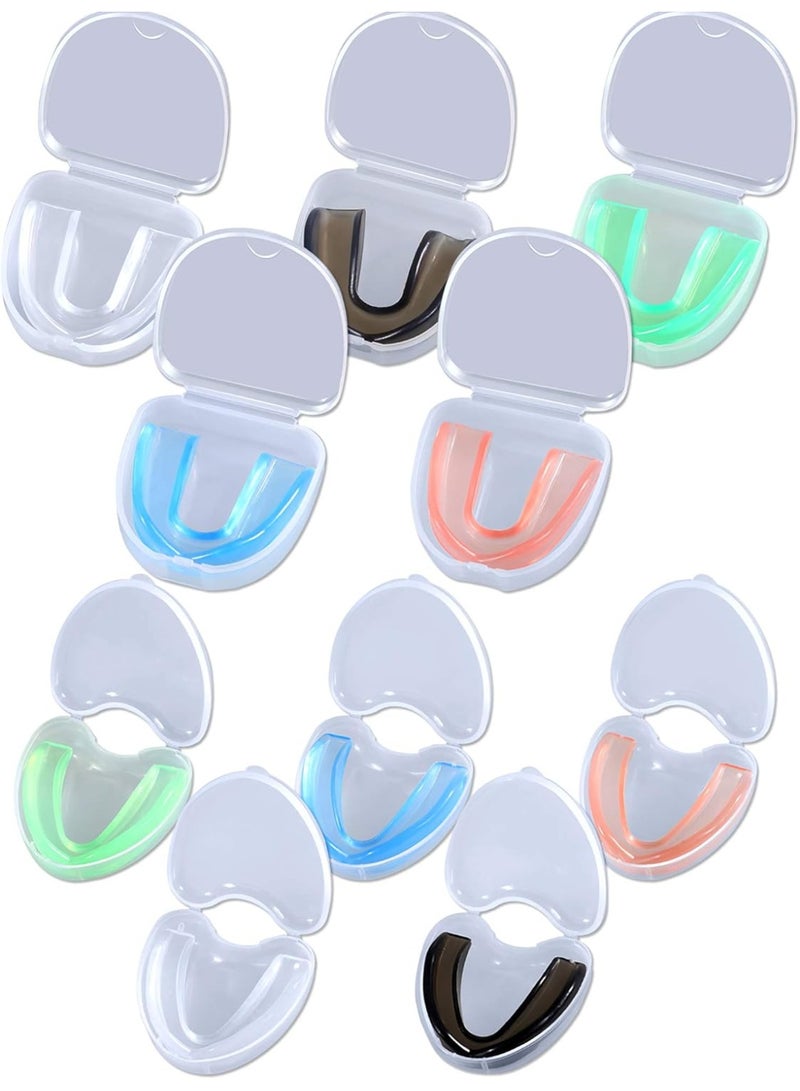 Sports Mouth Guard, 10PCS Multi-Color Moldable Gum Shield for Adults & Youth, BPA-Free Teeth Protector for Boxing, MMA, Rugby, Basketball, Karate, with Hygienic Storage Case - Image 1