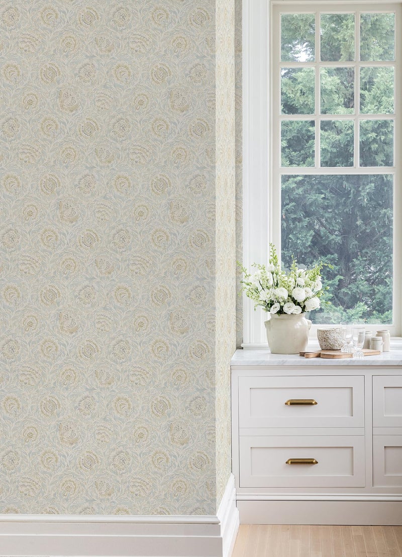 NuWallpaper Nabela Noor Home NuWallpaper Aliviya Mint Peel and Stick Wallpaper, NNS6510 - Image 3