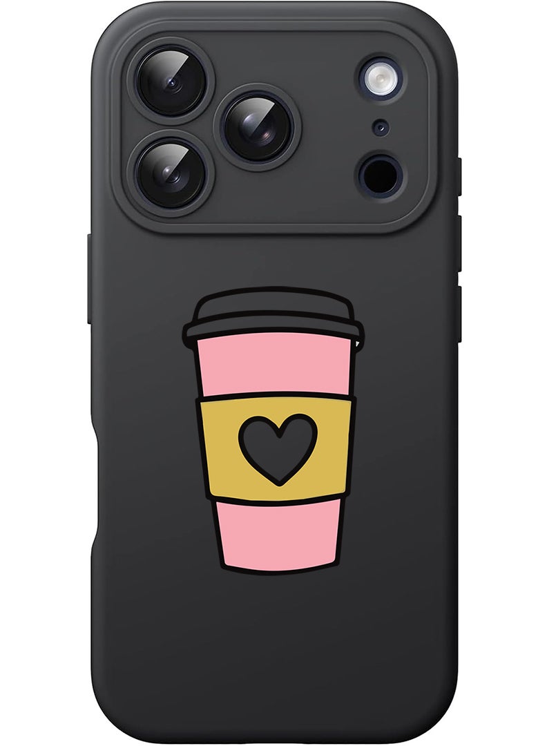 Theodor Protective Slim Fit Case Liquid Silicone Cover with Full Body Protection Anti-Scratch Shockproof Case For Apple iPhone 17 Pro Max (Black) Coffee Mug - Image 1