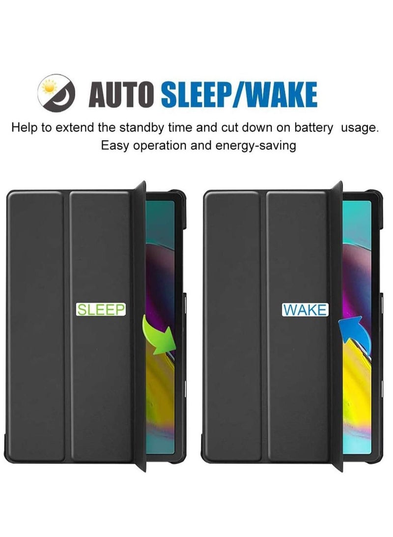 Y&D Folio Case Stand Hard Shell for Galaxy Tab S5e 10.5 T725 T727 Slim Light Cover iPad Pro 12.9 Inch Tablet SM-T720 Auto Wake Sleep Release–Black - Image 3