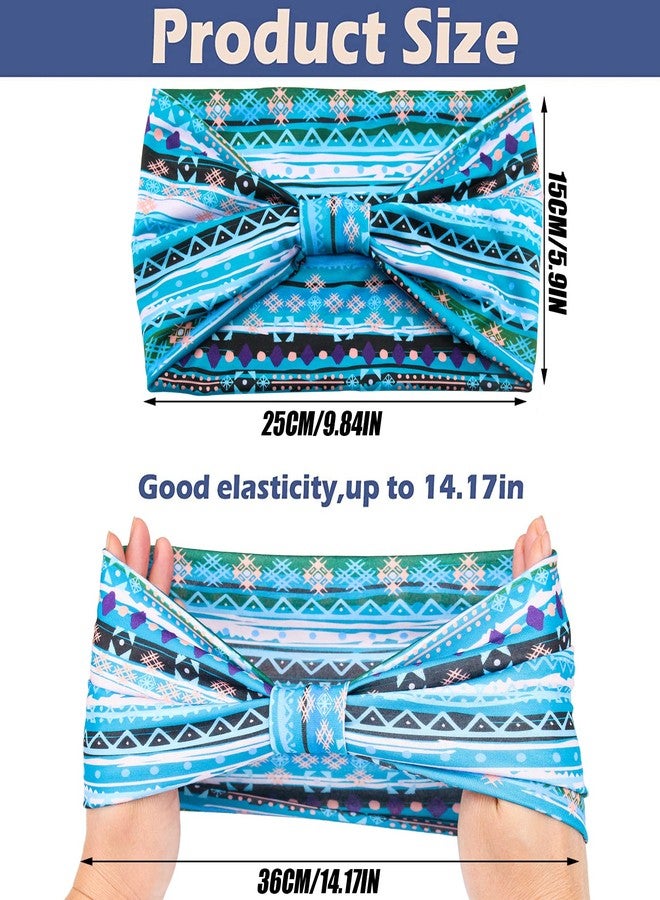 يشان ربطات شعر نسائية عريضة بنمط بوهيمي معقودة مانعة للانزلاق من يشان - ربطات شعر مطاطية مناسبة للرياضة واليوغا والتمارين الرياضية، عبوة من 8 قطع - Image 2
