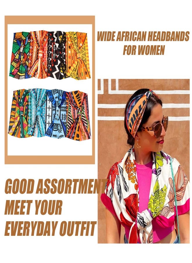 يشان ربطات شعر نسائية عريضة بنمط بوهيمي معقودة مانعة للانزلاق من يشان - ربطات شعر مطاطية مناسبة للرياضة واليوغا والتمارين الرياضية، عبوة من 8 قطع - Image 5