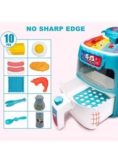 HAPTIME Toy Air Fryer, Play Kitchen Appliances For Toddlers, Kids, Play Food Set, Kitchen Playset Music & Color Changing Foods, Pretend Play Toy, Gift For Boys And Girls 2 3 4 5 Years Old  - Image 5