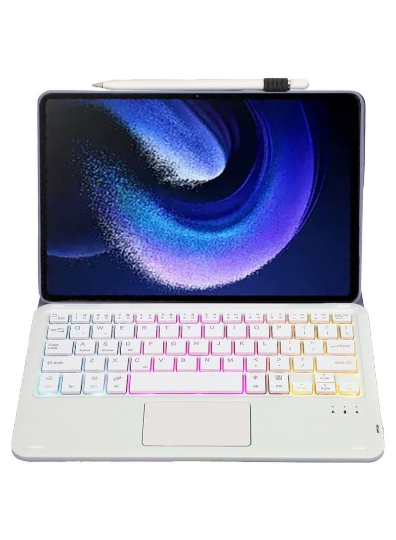 general Touchpad Arabic and English Keyboard Case Compatible With Xiaomi Pad 6/6 Pro 11 Inch 2023 Backlight Multi-Touch Trackpad Flip Stand Case with Pencil Holder - Image 3