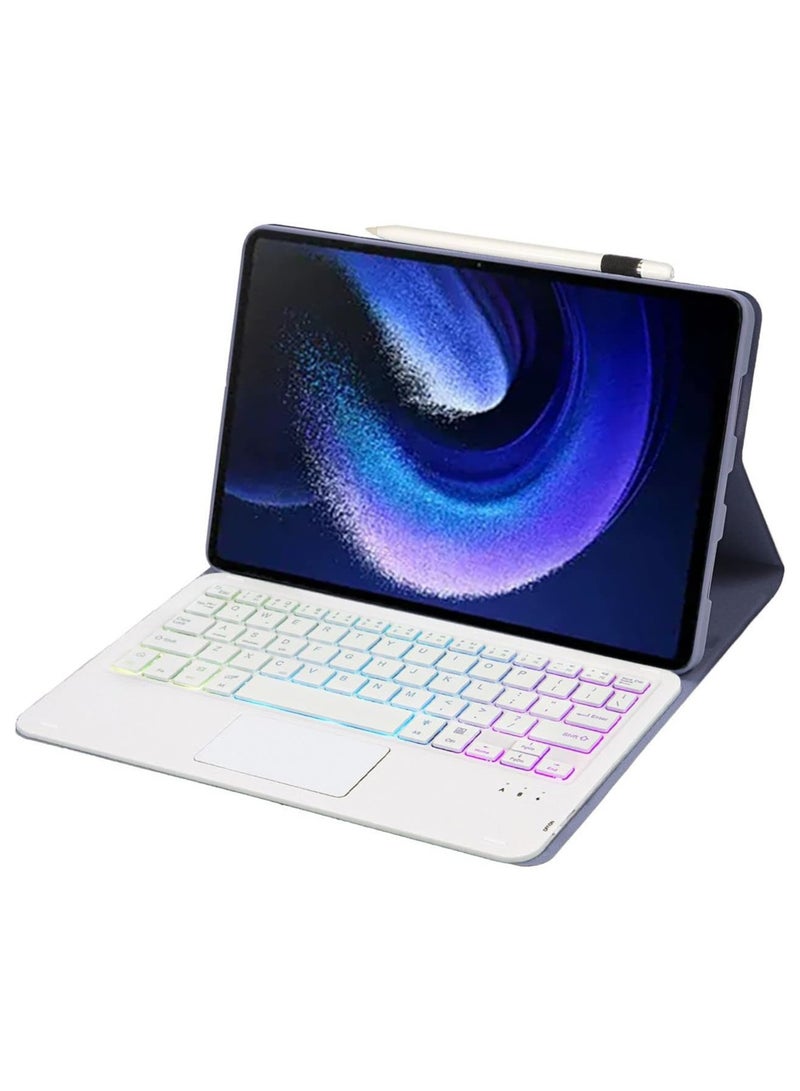 general Touchpad Arabic and English Keyboard Case Compatible With Xiaomi Pad 6/6 Pro 11 Inch 2023 Backlight Multi-Touch Trackpad Flip Stand Case with Pencil Holder - Image 4