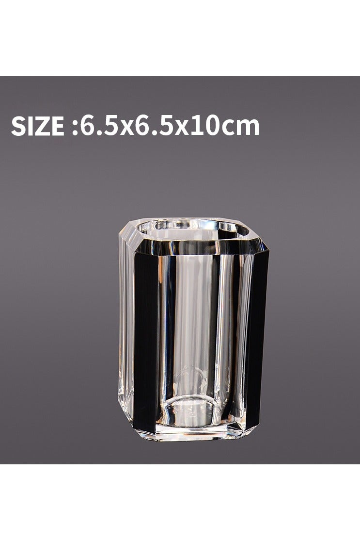 Bathroom Accessories Set,4 Piece Acrylic Bathroom Accessory Set,Lotion Dispenser,Soap Dish,Toothbrush Holder,Tumbler,Countertop Vanity Organizer,Bathroom Decor Set(Brushed Black) - Image 3