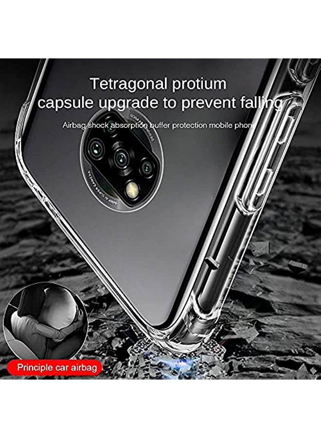 erorex جراب لهاتف HTC U20 5G مع زجاج مقوى (قطعتان) مع حافة ناعمة من مادة TPU ممتصة للصدمات مع زوايا معززة وغطاء واقٍ شفاف (شفاف) - Image 3