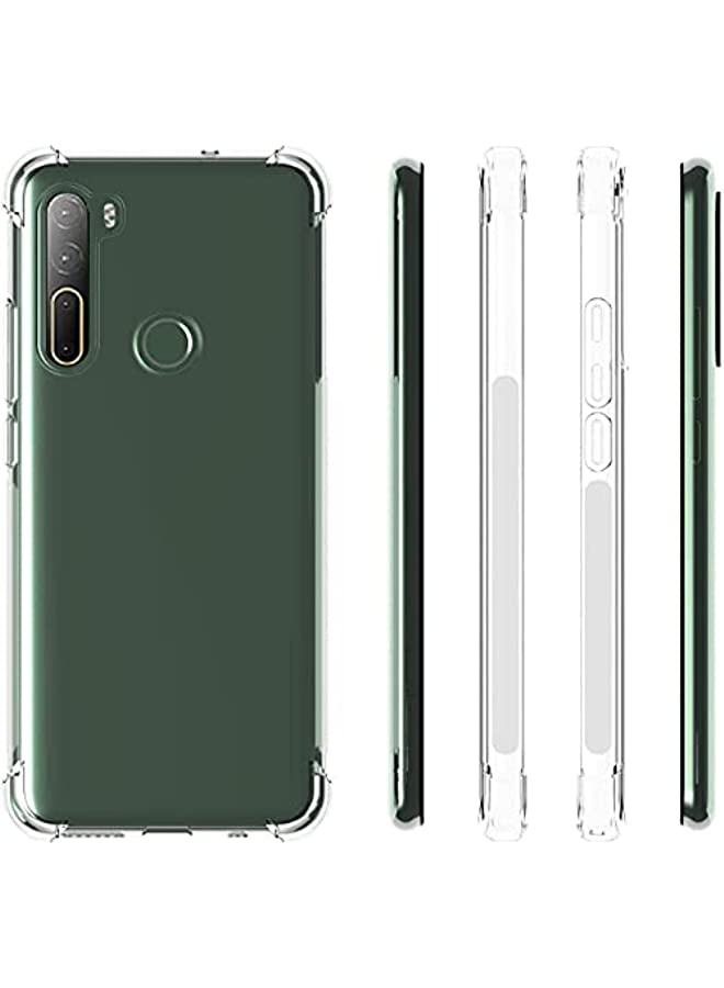 erorex جراب لهاتف HTC U20 5G مع زجاج مقوى (قطعتان) مع حافة ناعمة من مادة TPU ممتصة للصدمات مع زوايا معززة وغطاء واقٍ شفاف (شفاف) - Image 2