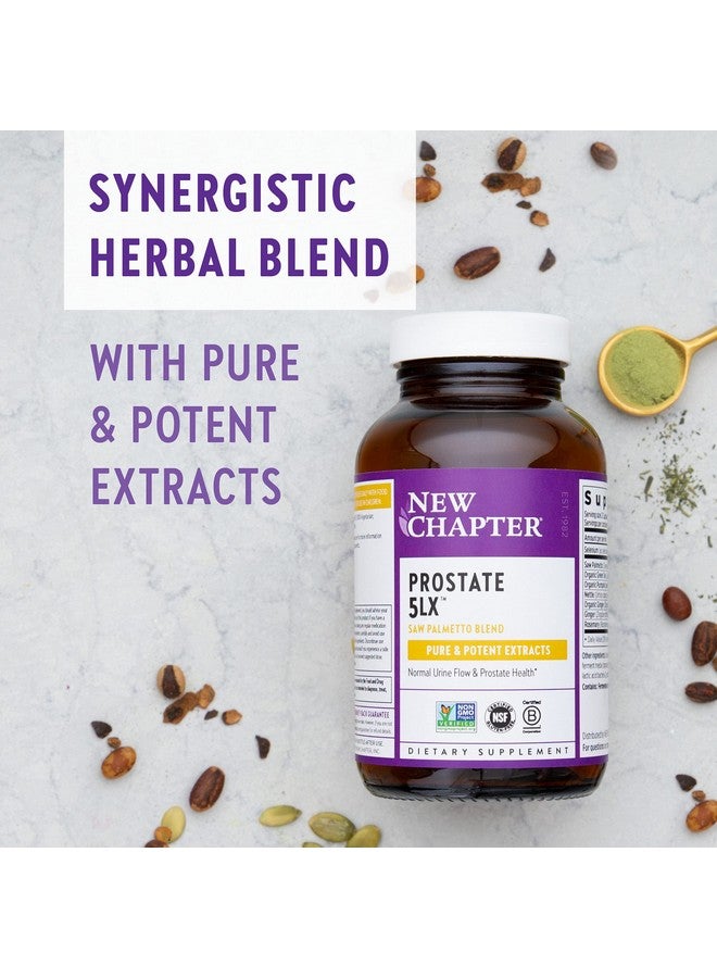 New Chapter Prostate Supplement Prostate 5Lx With Saw Palmetto + Selenium For Prostate Health 120 Ct Vegetarian Capsule - Image 5