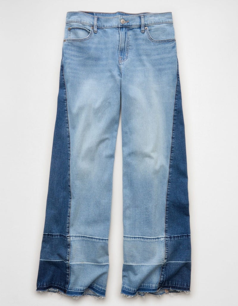 American Eagle AE Dreamy Drape Patchwork Low-Rise Baggy Wide-Leg Jean - Image 4