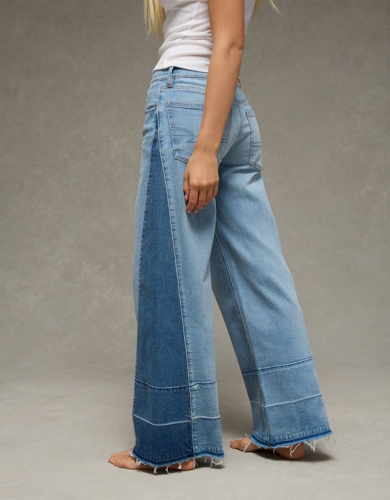 American Eagle AE Dreamy Drape Patchwork Low-Rise Baggy Wide-Leg Jean - Image 2