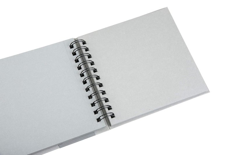 BRUSTRO Toned Paper - Grey Sketchbook, Wiro Bound, Size 6" x 6", 120GSM (60 Sheets) 120 Pages - Image 3