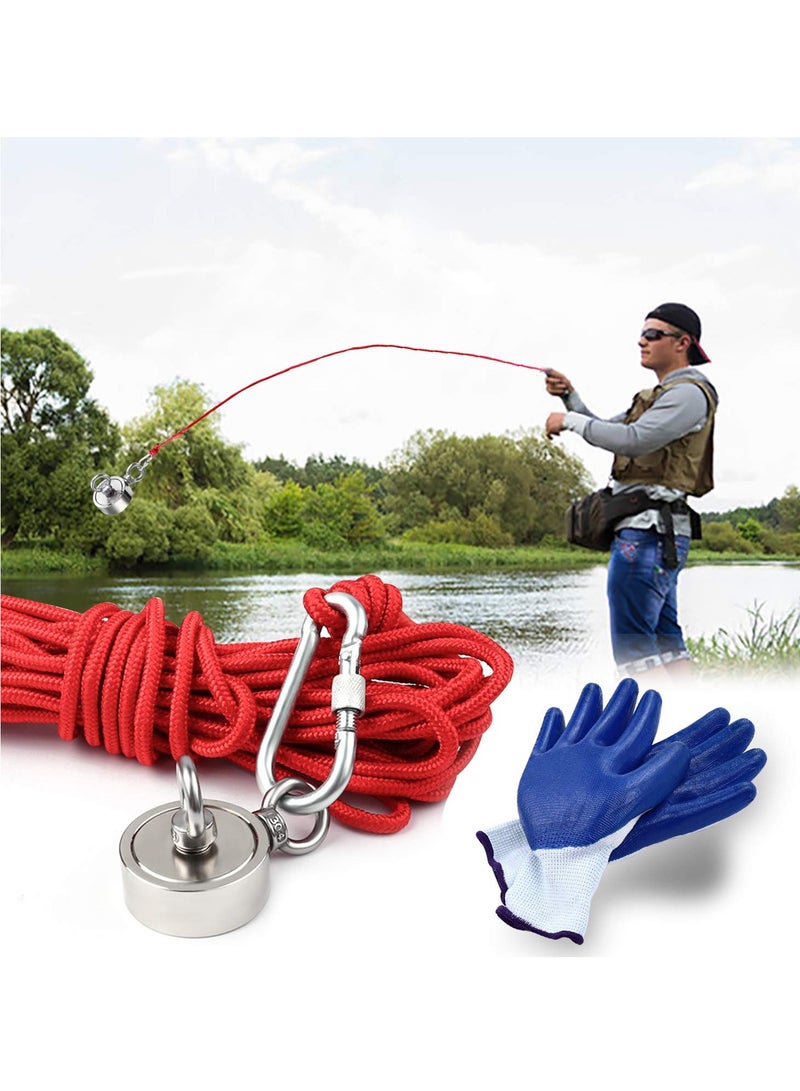 SYOSI Double Sided Neodymium Fishing Magnet, Combined 550lbs(249KG) Pulling Force, Super Strong Fishing Magnet, Diameter 1.88inch (48mm), Perfect for Retrieving in River and Magnetic Fishing - Image 4