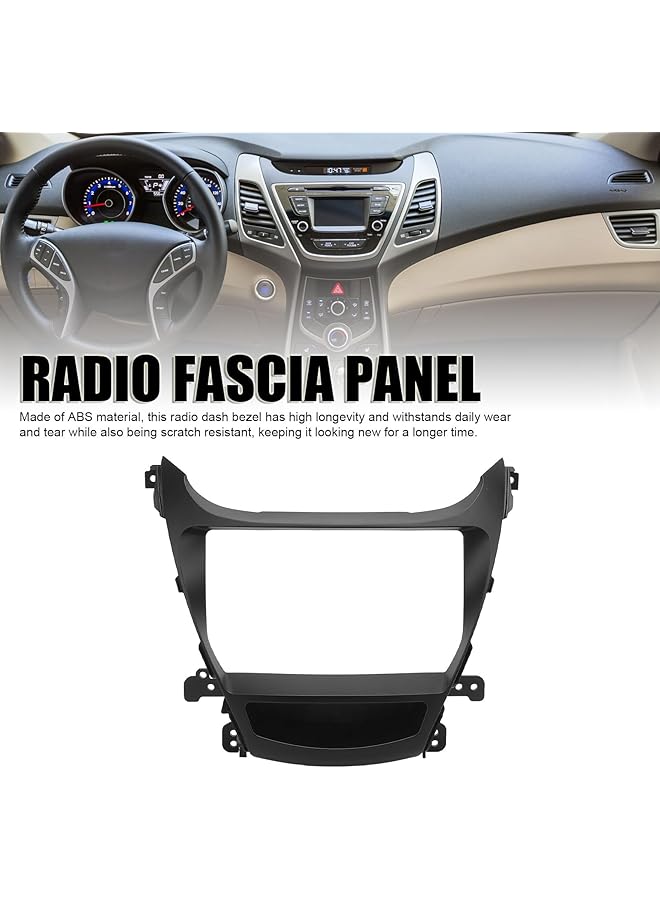 Jiawu 9 Inch Car Radio Stereo Fascia Frame Panel Trim Bezel, Car Radio Stereo Fascia Panel Trim For Elantra 2015 2016, Dash Mounting Frame (With Wire Harness) - Image 2
